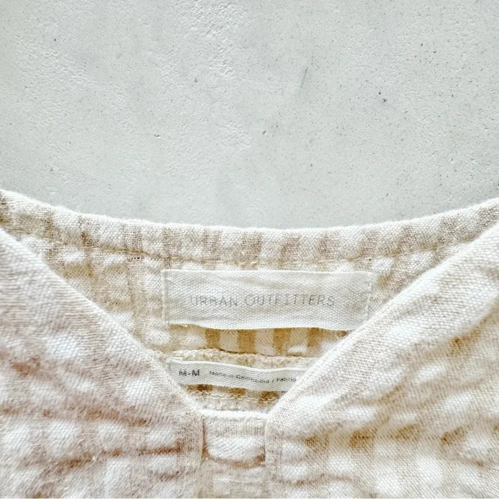 Urban Outfitters || Why Not Seersucker Mini Dress Ivory Medium - Picture 5 of 8